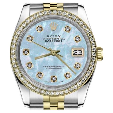 rolex date just diamond dial mop face